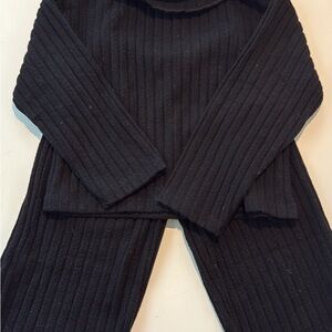 Zara Charcoal Ribbed Knit Set
